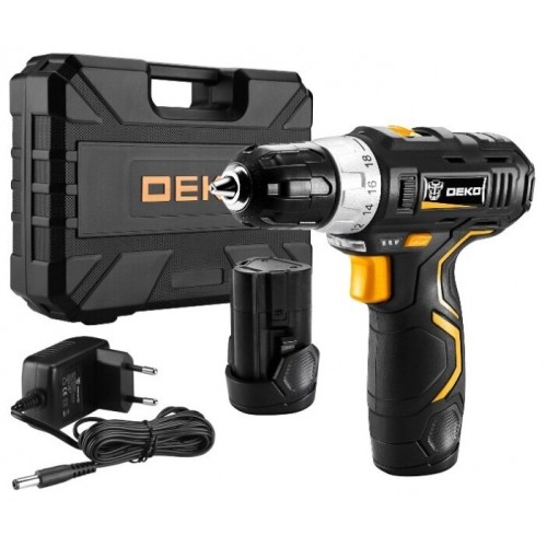 Дрель-шуруповерт DEKO GCD12DU3 SET 3, 1.5Ач, с двумя аккумуляторами