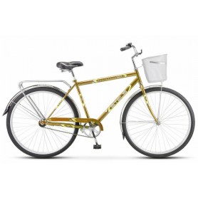 Велосипед Stels Navigator 300 Gent 28 Z010 (2022) 20 светлый/коричневый + корзина LU091395