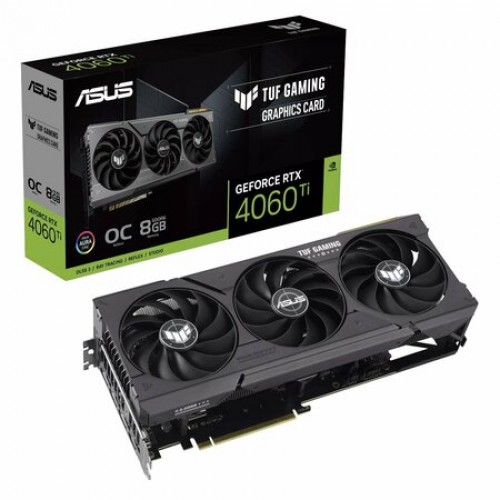 Видеокарта Asus PCI-E 4.0 TUF-RTX4060TI-O8G-GAMING NVIDIA GeForce RTX 4060TI 8Gb 128bit GDDR6 2520/18000 HDMIx1 DPx3 HDCP Ret