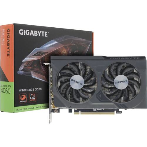 Видеокарта Gigabyte PCI-E 4.0 GV-N4060WF2OC-8GD NVIDIA GeForce RTX 4060 8Gb 128bit GDDR6 2475/17000 HDMIx2 DPx2 HDCP Ret