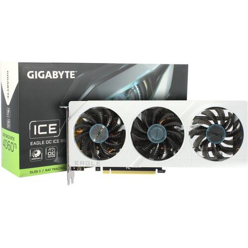 Видеокарта Gigabyte PCI-E 4.0 GV-N406TEAGLEOC ICE-8GD NVIDIA GeForce RTX 4060TI 8Gb 128bit GDDR6 2550/18000 HDMIx2 DPx2 HDCP Ret