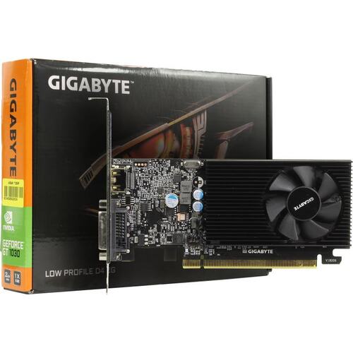 Видеокарта Gigabyte PCI-E GV-N1030D4-2GL NVIDIA GeForce GT 1030 2Gb 64bit DDR4 1177/2100 DVIx1 HDMIx1 HDCP Ret low profile