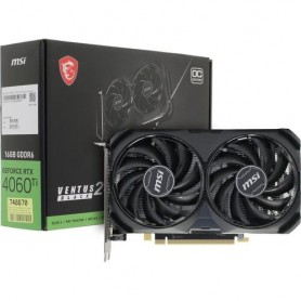 Видеокарта MSI PCI-E 4.0 RTX 4060 Ti VENTUS 2X BLACK 16GOC NVIDIA GeForce RTX 4060TI 16Gb 128bit GDDR6 2610/18000 HDMIx1 DPx3 HDCP Ret