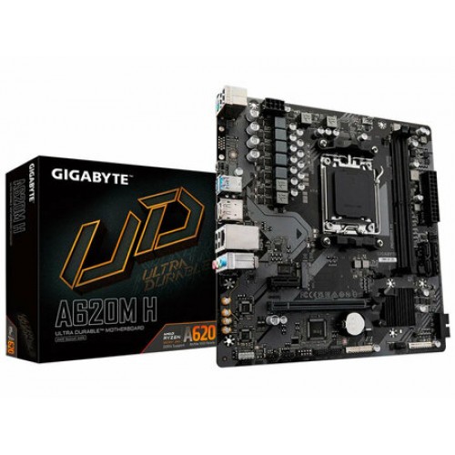 Материнская плата Gigabyte A620M H SocketAM5 AMD A620 2xDDR5 mATX AC`97 8ch(7.1) GbLAN RAID+VGA+HDMI