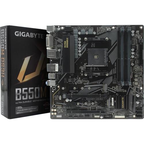 Материнская плата Gigabyte B550M DS3H Soc-AM4 AMD B550 4xDDR4 mATX AC`97 8ch(7.1) GbLAN RAID+DVI+HDMI
