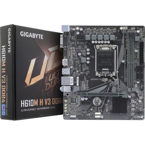 Материнская плата Gigabyte H610M H V3 DDR4 Soc-1700 Intel H610 2xDDR4 mATX AC`97 8ch(7.1) GbLAN+VGA+HDMI