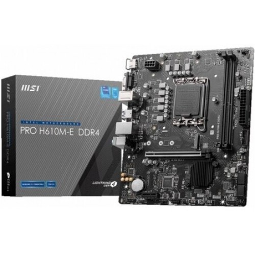 Материнская плата MSI PRO H610M-E Soc-1700 Intel H610 2xDDR5 mATX AC`97 8ch(7.1) GbLAN+VGA+HDMI