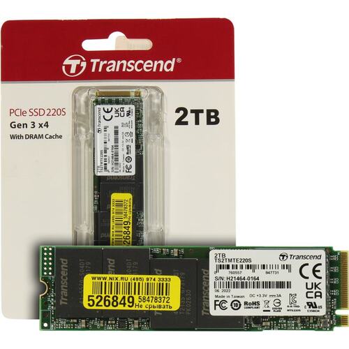 Накопитель SSD Transcend PCIe 3.0 x4 2TB TS2TMTE220S M.2 2280