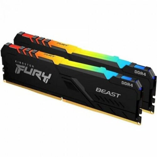 Память DDR4 2x16GB 2666MHz Kingston KF426C16BB12AK2/32 Fury Beast RGB RTL Gaming PC4-21300 CL16 DIMM 288-pin 1.2В dual rank с радиатором Ret