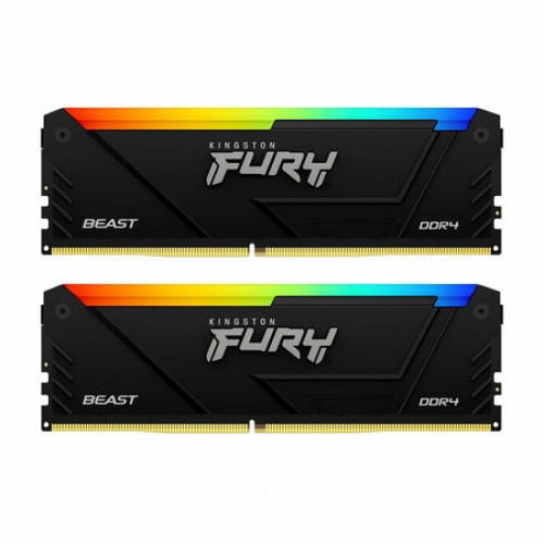 Память DDR4 2x16GB 3600MHz Kingston KF436C18BB2AK2/32 Fury Beast RGB RTL Gaming PC4-28800 CL18 DIMM 288-pin 1.35В dual rank с радиатором Ret