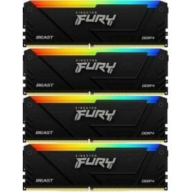 Память DDR4 4x8GB 3600MHz Kingston KF436C17BB2AK4/32 Fury Beast RGB RTL Gaming PC4-28800 CL17 DIMM 288-pin 1.35В kit single rank с радиатором Ret