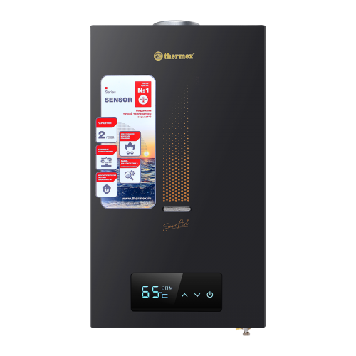 Водонагреватель проточный газовый THERMEX S 20 MD (Art Black)