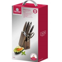 Набор ножей кухон. Rondell Glaymore RD-984 компл.:7предм. подставка/ножницы коричневый подар.коробка