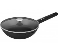 Сковорода ВОК (WOK) Rondell Craft RDA-1893 круглая 28см покрытие: TriTitan ручка несъемная (с крышкой) черный