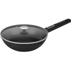 Сковорода ВОК (WOK) Rondell Craft RDA-1893 круглая 28см покрытие: TriTitan ручка несъемная (с крышкой) черный